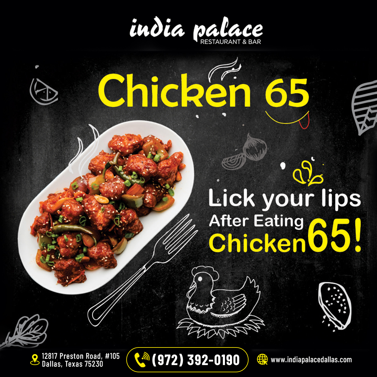 Try Our Fresh Chicken 65 In Dallas!